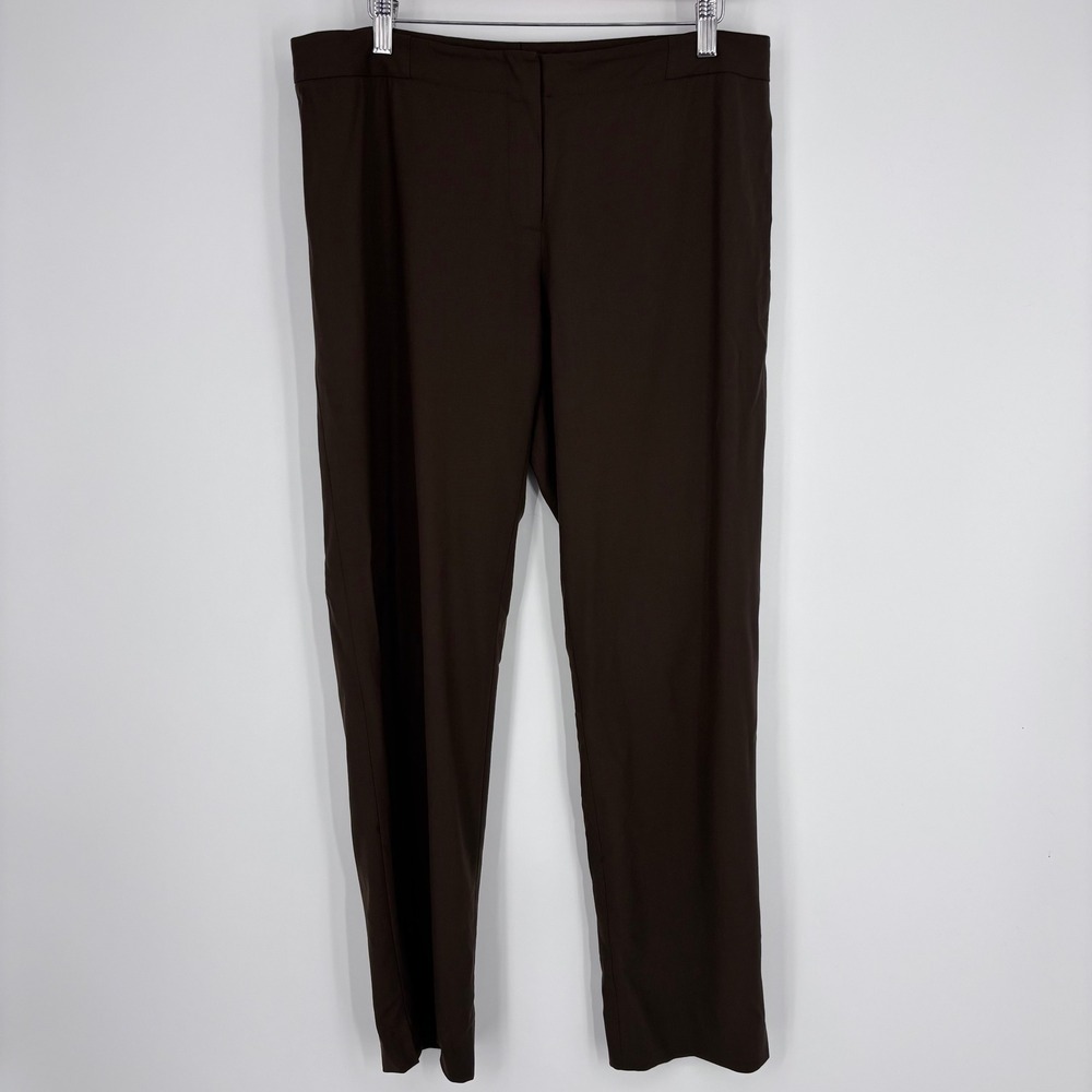 Lafayette 148 Trousers Women 8 Brown Wool Blend Tapered Dress Pants Professional